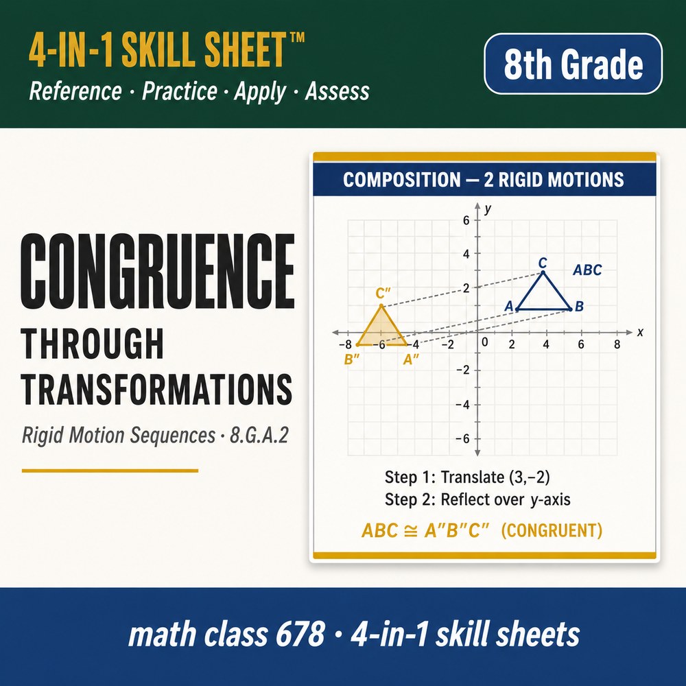 Congruence through Transformations 4-in-1 Skill Sheet preview