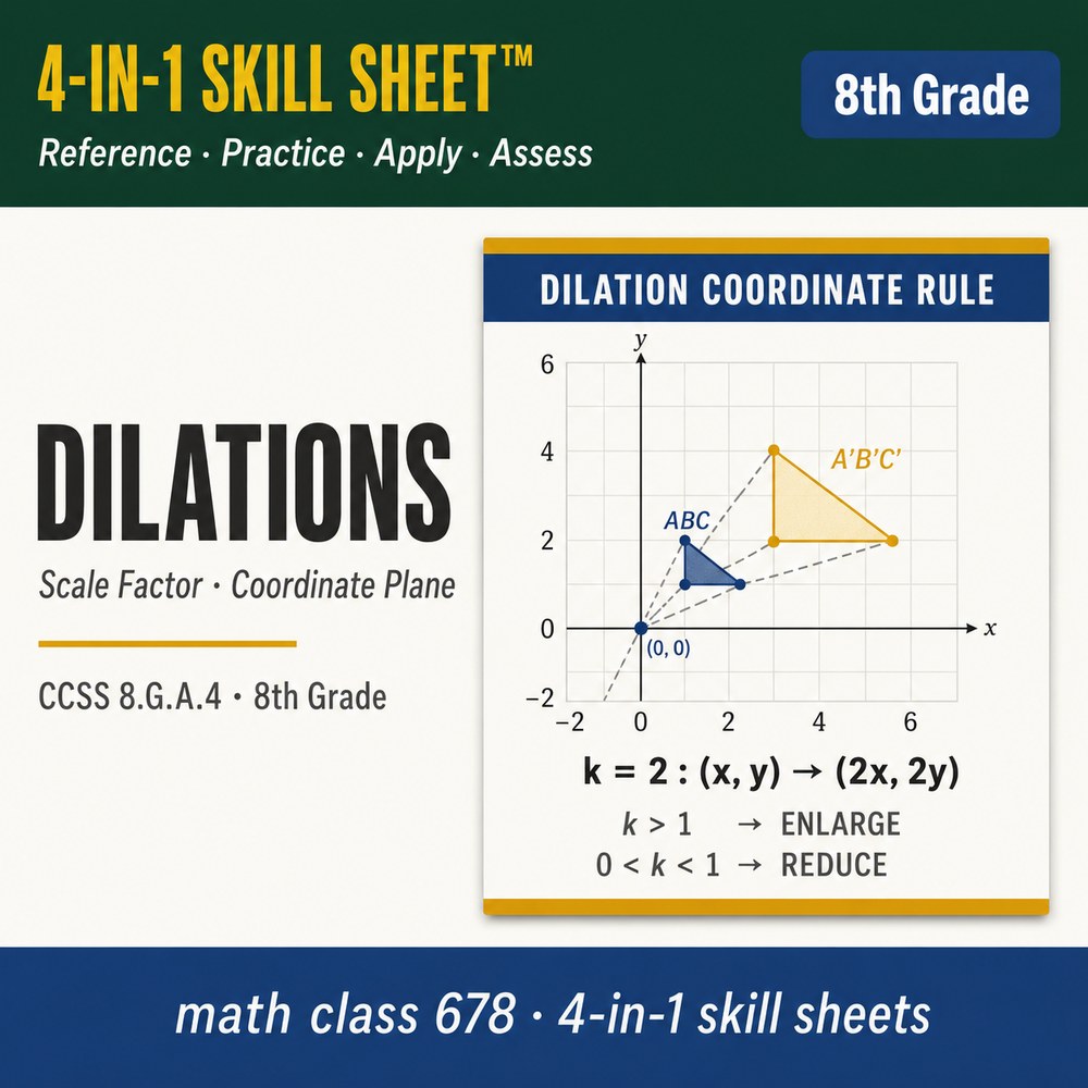 Dilations 4-in-1 Skill Sheet preview