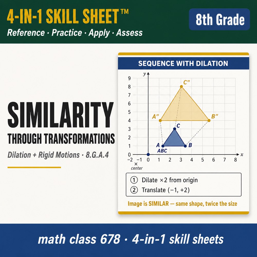 Similarity through Transformations 4-in-1 Skill Sheet preview